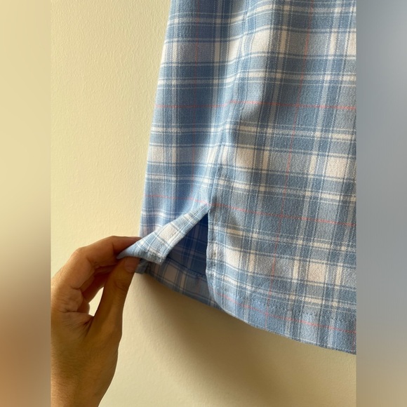 Brandy Melville Plaid Mini Skirt- Blue and White - Picture 3 of 9